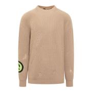 Beige Crew Neck Strikkgenser