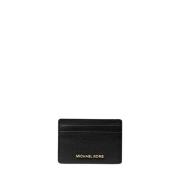 Pebbled Leather Card Case - Black