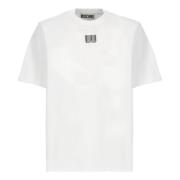 Hvit Crew Neck Logo T-skjorte