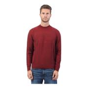 Bordeaux Sweater Macrologo Preget Stoff