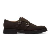 Brune Semskede Dobbelt Monk Strap Sko