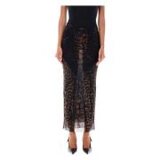 Leopard Mesh Maxi Skjørt Aw24