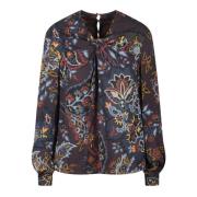 Blomster Paisley Bluse Knute Detalj