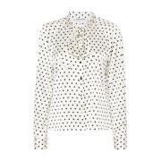 Polka Dot Satengbluse