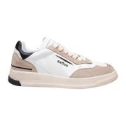 Lær Sneakers Beige Svart Semsket Innlegg