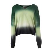 Grønn Dip Dye V-Hals Jersey Topp