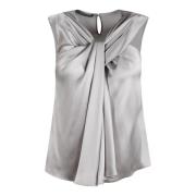 Satin Top med Twisted Detalj