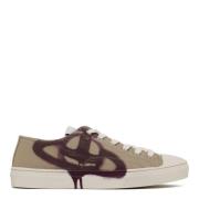 Beige Lilla Plimsoll Sneakers