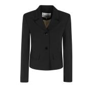 Tett passform blazer i lett twill