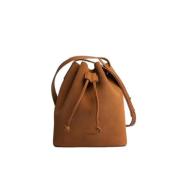 Abelone Small Cognac Skinn Bucket Bag