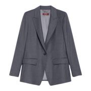 Grå Ullflanell Blazer