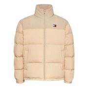 Beige Pufferjakke Alaska Stil