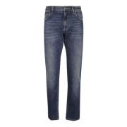 Slim-Fit Jeans med Vasket Denim Look