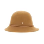 Ull Bucket Hat med Lær Trim