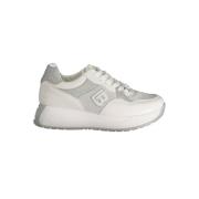 Hvite Polyester Sneakers med Detaljer