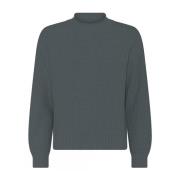 Casual Strukturert Pullover Bluse Grå