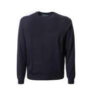 Blå Ull Crew Neck Sweater