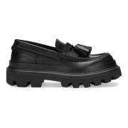 Svarte Loafers Mocassino Stil