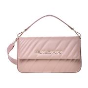 Shoulder bag in nude quilted leather