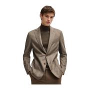 Beige Slim-Fit Stretch Jersey Wool Jacket