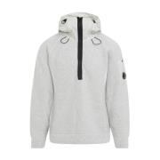 Off White Melange Knitwear Hettemodifisert Hoodie