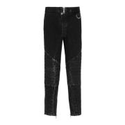 Ribbet bomull slim-fit jeans