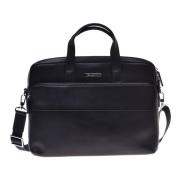 Professional bag in black leather and nylon