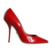 Rød Patent Skinn Stiletto Pumps