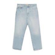 Klar Blå Vasket Denim Jeans