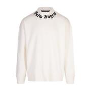 Hvit Oversized Sweatshirt med Logo