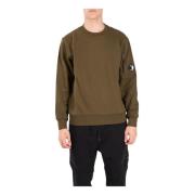 Bomull crewneck sweatshirt med brodert logo