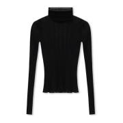 Ribbest turtleneck-topp