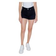 Sort Bomull Dame Shorts Enkel Stil