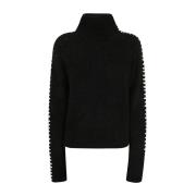 Svart Strikket Pullover Genser