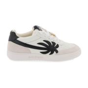 Quiltede Skinn Sneakers med Palm Tree