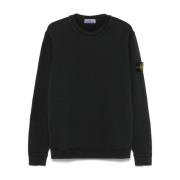 Sort Crew Neck Genser Jersey Tekstur