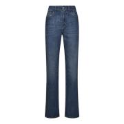 Blå High Waist Slim Fit Jeans