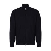 Mørk Blå Zip Cardigan Sweater