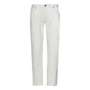 Hvit Slim Fit Jeans med Logo