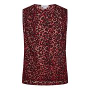 Rød Leopard Tank Top Aw24