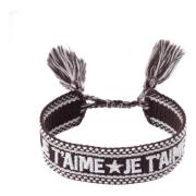 Woven Friendship Bracelet Je T`aime Chocolate Brown