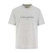 Klassisk Crew-neck T-skjorte med Front Print