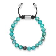 Men's Black Diamond Beaded Bracelet with Turquoise