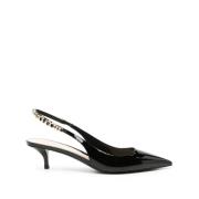 Nero Patent Skinn Slingback Hæler