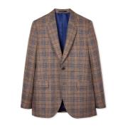 Brun Rutete Blazer Jakke