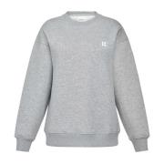 Grå Melange Sweatshirt med Logo Detalj