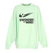 Grønn/svart Crewneck Sweatshirt med Swoosh Logo