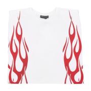 Flames Ermeløs Tee Off White/Red