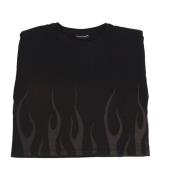 Flames Tee Svart Dame T-skjorte