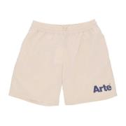 Art Logo Krem Nylon Shorts